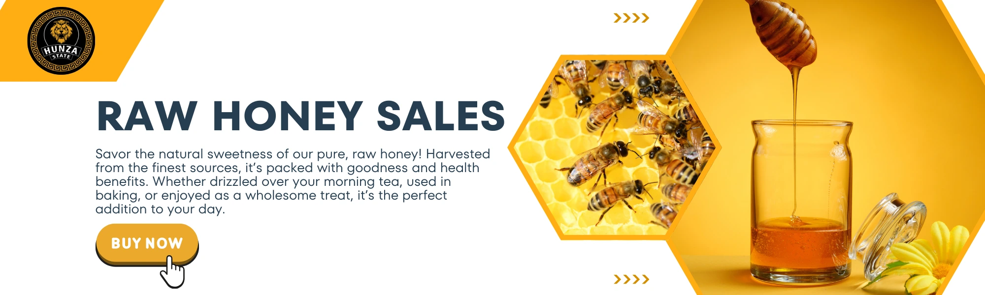 Organic raw honey with honey comb